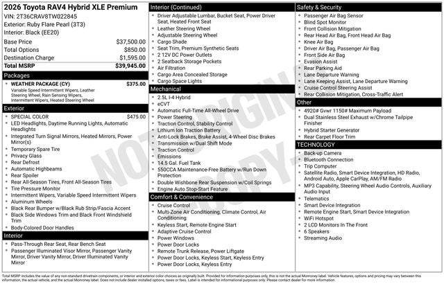 2026 Toyota RAV4 XLE Premium